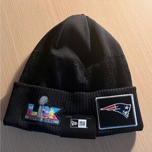 New Era Black Super Bowl Beanie with Team Patches
